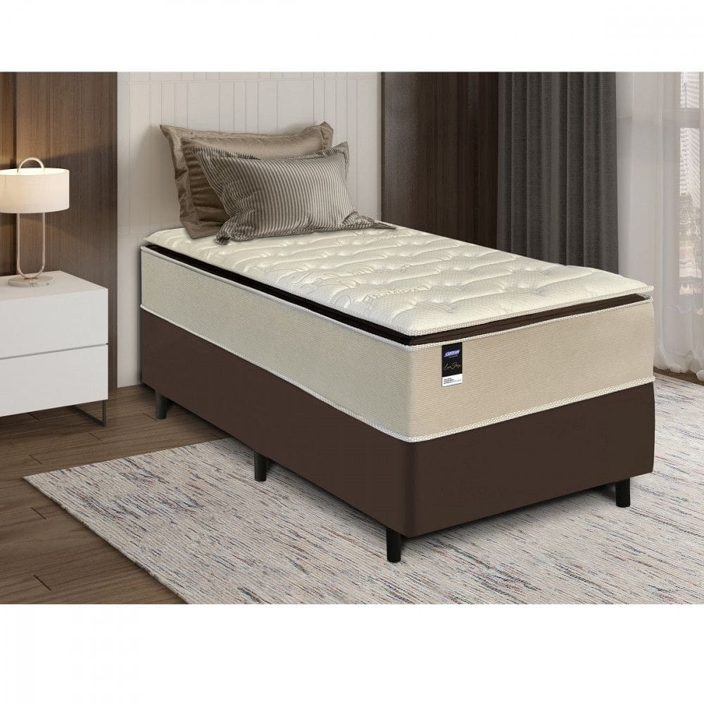 Cama Box Solteiro 88cm Colchao Gazin Love Story HF V25 e Base 2CEN