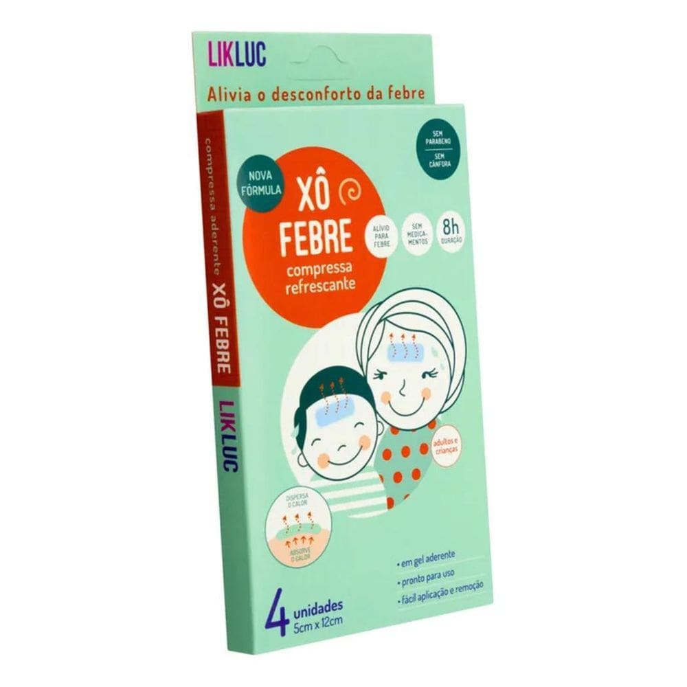 2X Likluc Xo Febre Compressas Refrescantes 4 Uni. Branco