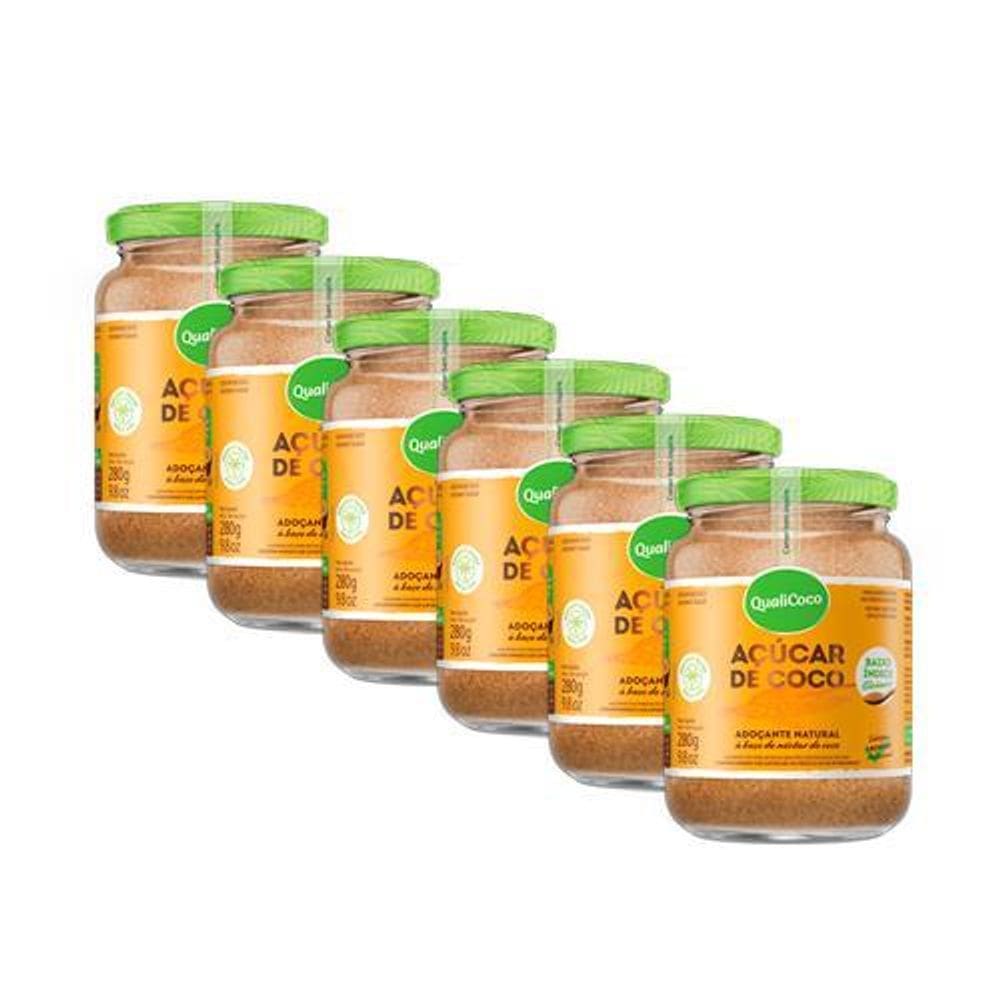 Kit 6X: Açúcar De Coco Qualicoco 280G