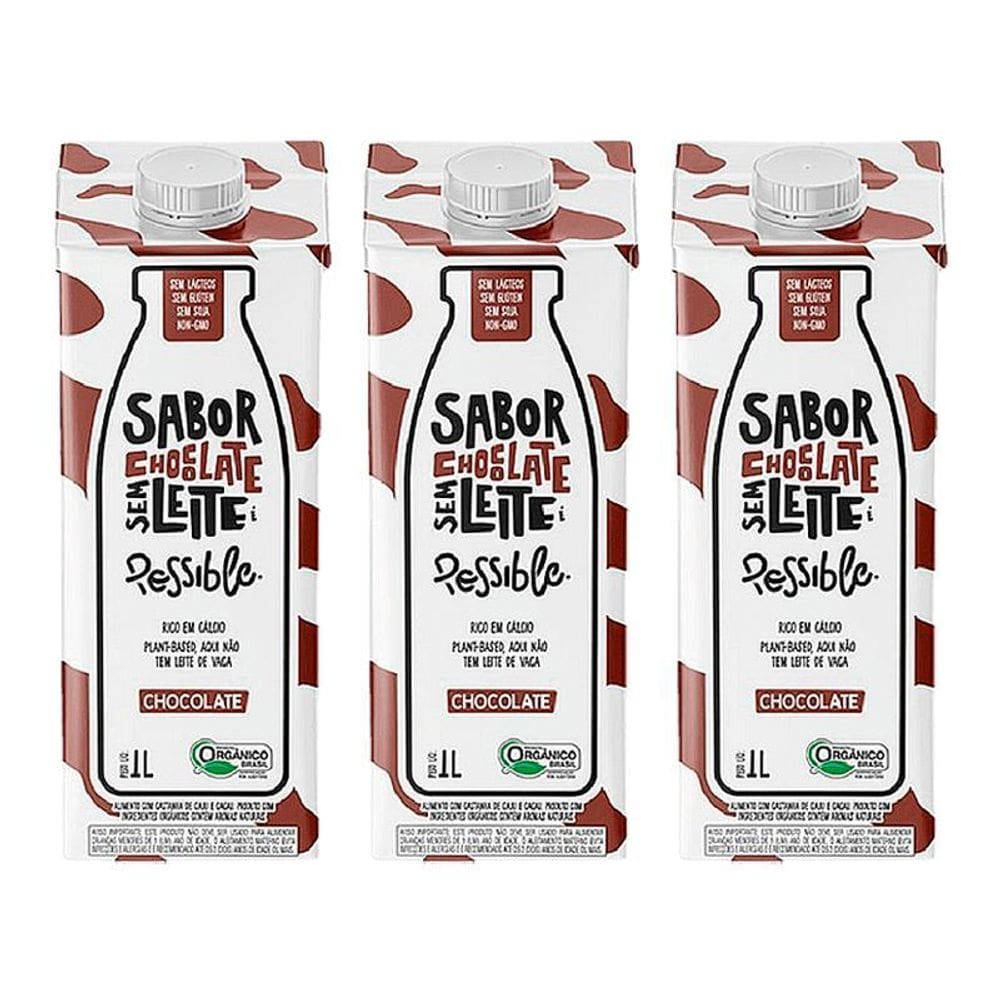 Kit 3X: Leite Vegetal Castanha Caju Chocolate Orgânico