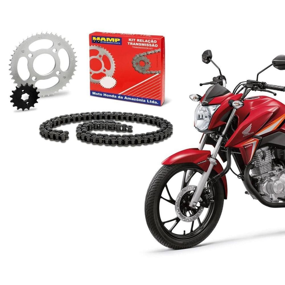 Kit Relação Honda Hamp Cg Titan Fan 160 Ks Es Esd Ex Start
