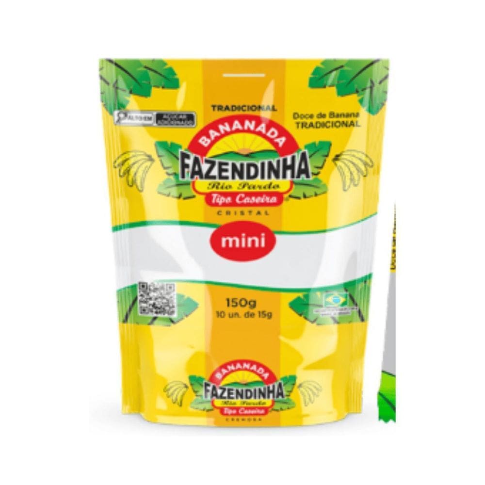 Mini Doce Bananada Tradicional 150G Com 10 Uni Fazendinha