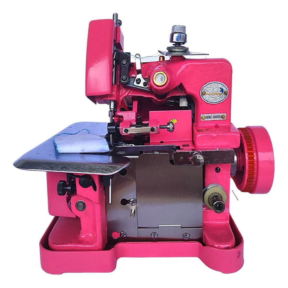 Máquina de Costura Overlock Overloque Semi Industrial Portátil 110V Importway IWMC-506RS1 Rosa 127V