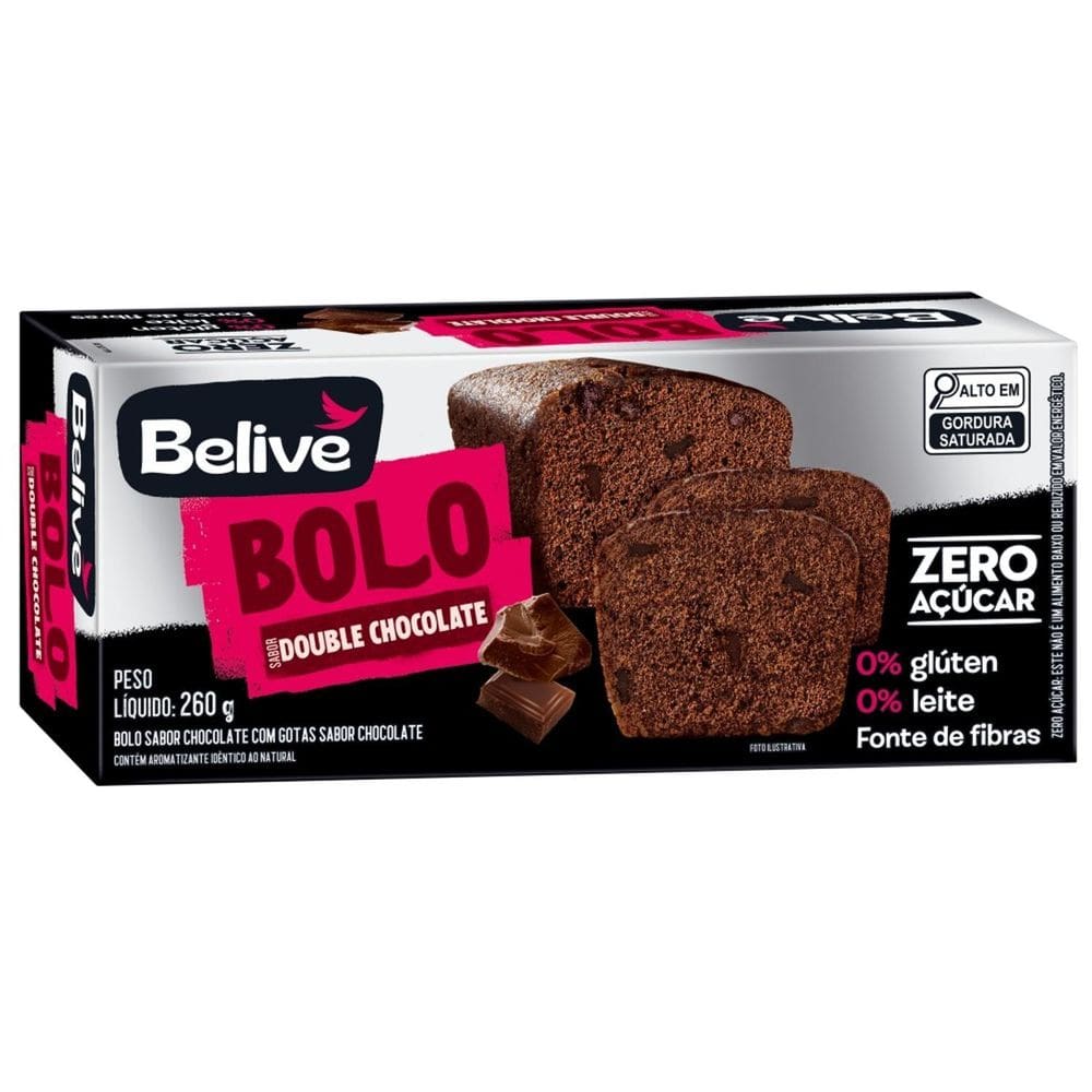 Bolo Double Chocolate Com Gotas S/ Gluten Belive 260G
