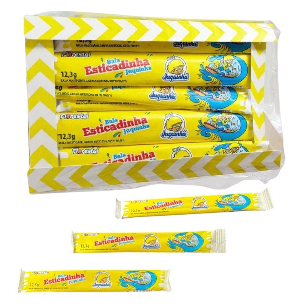Pacote Bala Esticadinha Juquinha Tutti Frutti C/25 Florestal