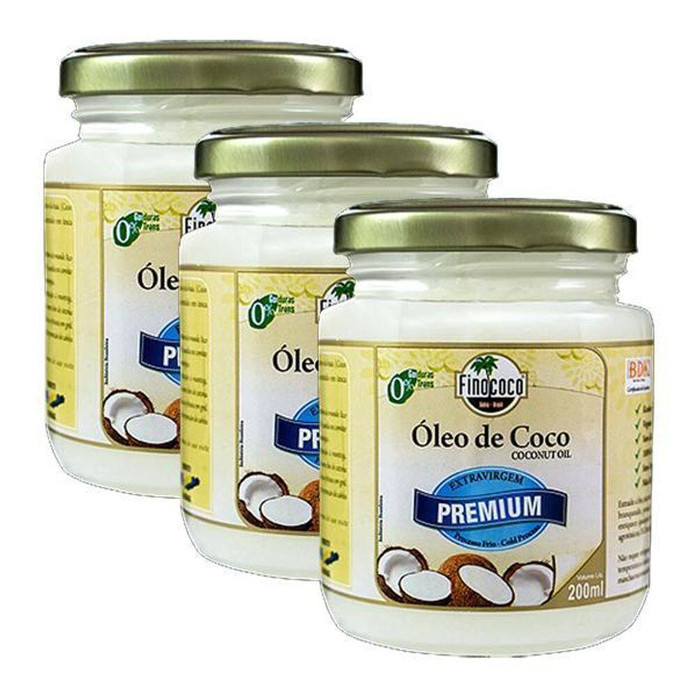 Kit 3X: Óleo De Coco Extra Virgem Finococo 200Ml
