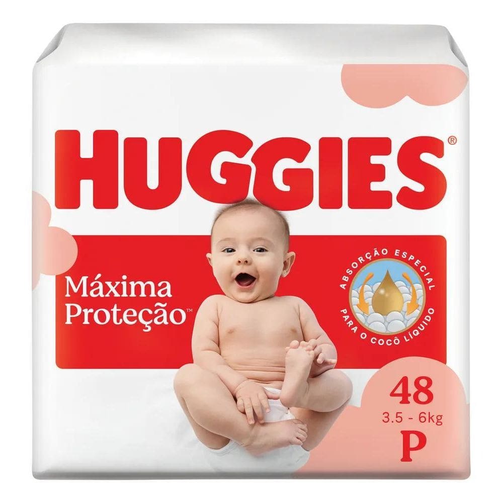 2X Huggies Fralda Descartável Máxima Proteção P - 48 Un