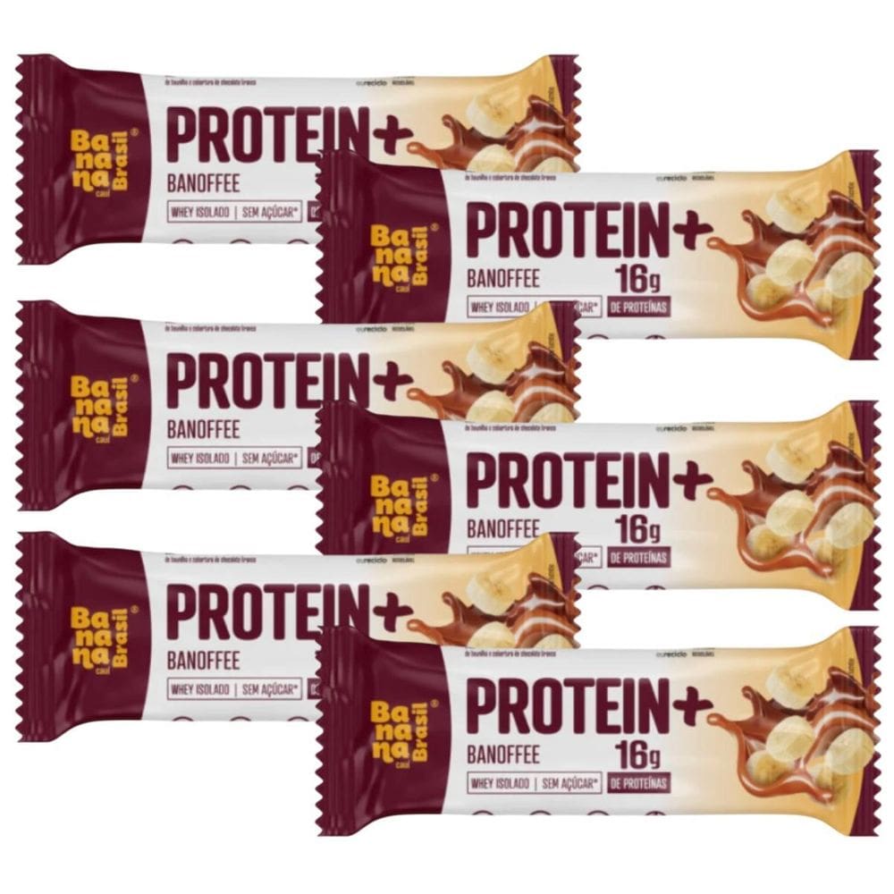 Kit 6 Barra Protein + Sabor Banoffee 50G Banana Brasil
