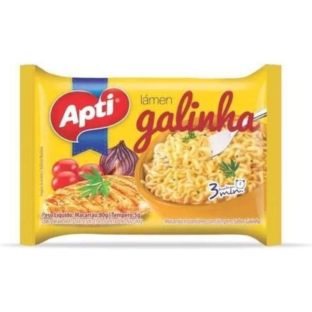 Macarrão Instantâneo Lámen Sabores Apti Miojo 85G Caixa 50