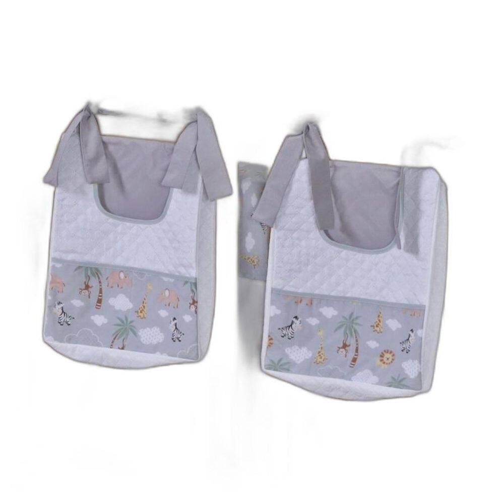 Porta Fralda Organizador Quarto Bebê Menino Menina 2 Peças