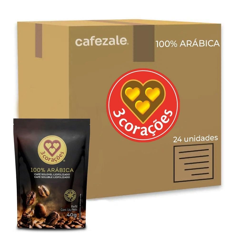 Café Solúvel 100% Arábica Três Corações Kit 24 Refis De 40G