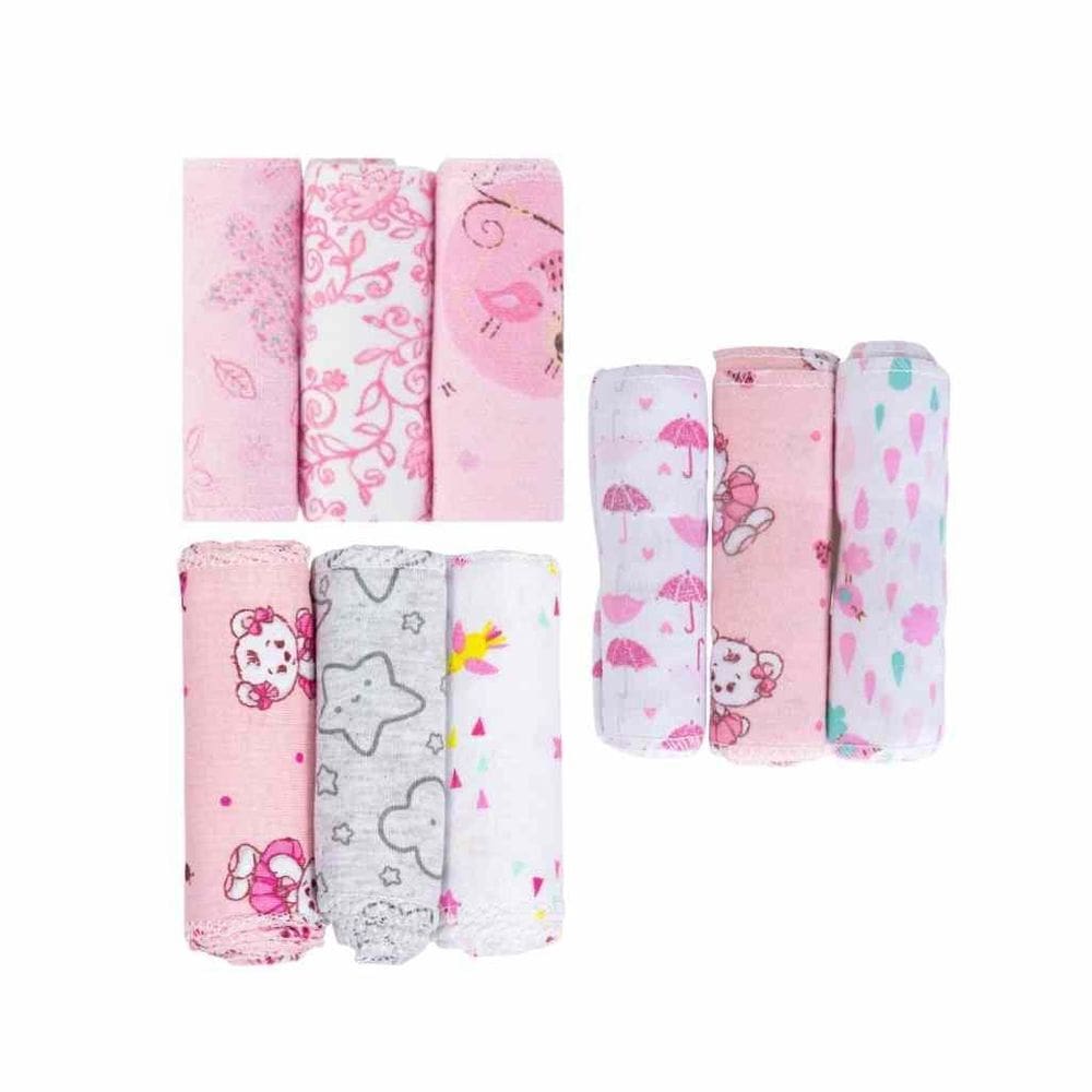 Kit 9 Faixa Umbilical Bebê Umbigo Enxoval Bebê Feminino