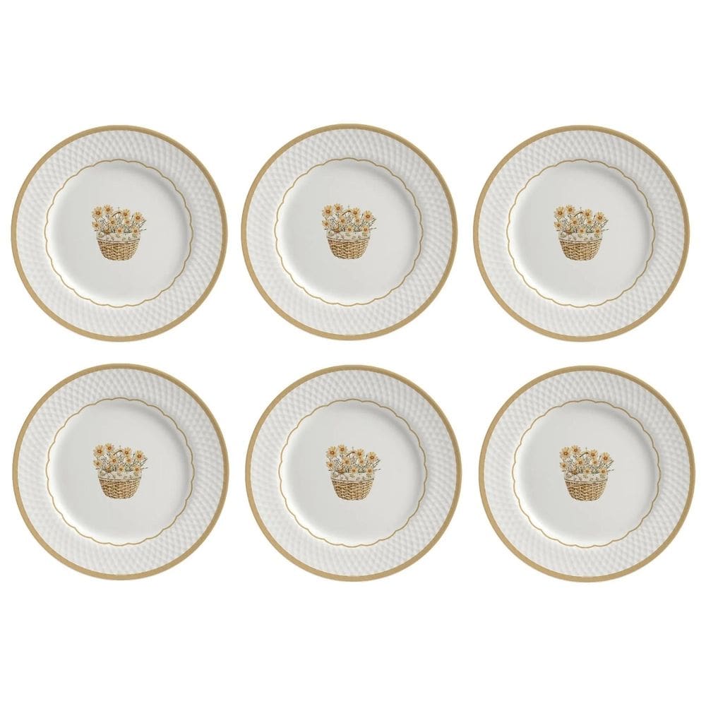 Jogo de Pratos de Sobremesa Huppert Páscoa - 21cm - 6 Peças - Alleanza