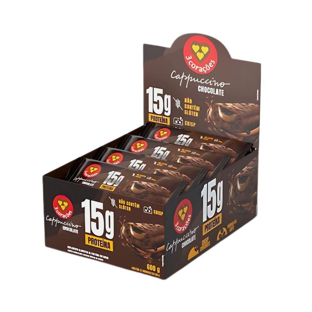 Barra De Proteína Cappuccino Chocolate 3Corações 12 Un De 5