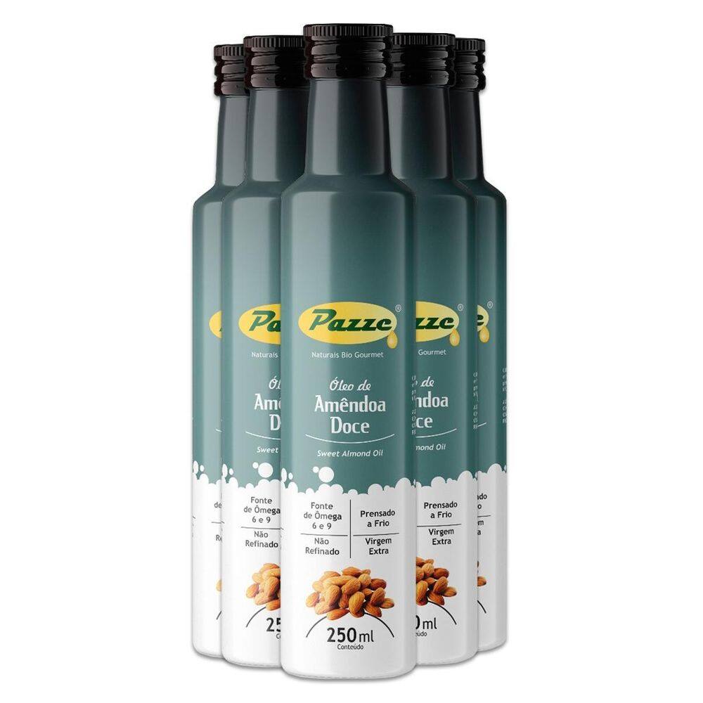 Kit 5 Óleo De Amêndoa Doce Extra Virgem Pazze 250Ml