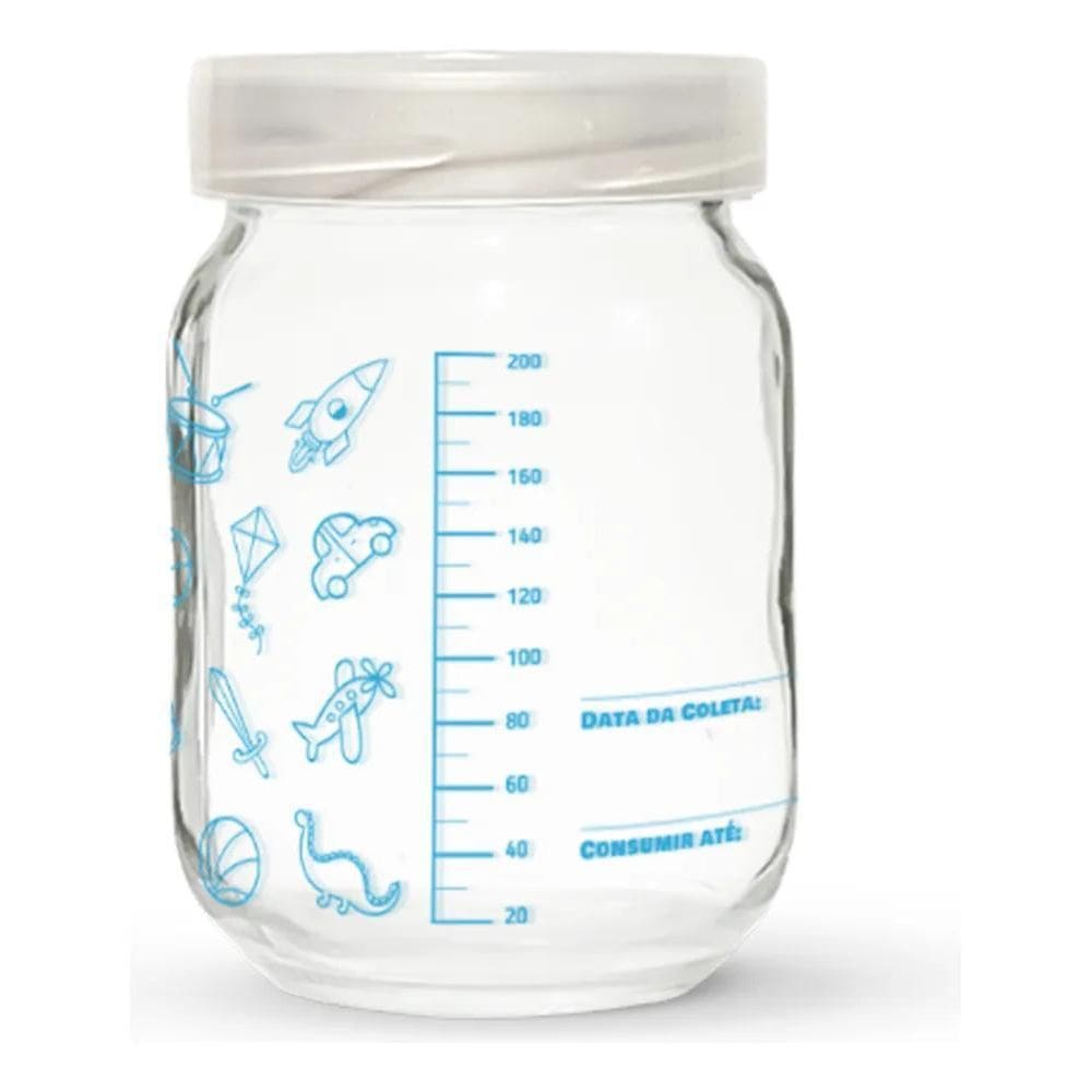 2X 12 Potes De Vidro Para Leite Materno Com Graduação 200Ml