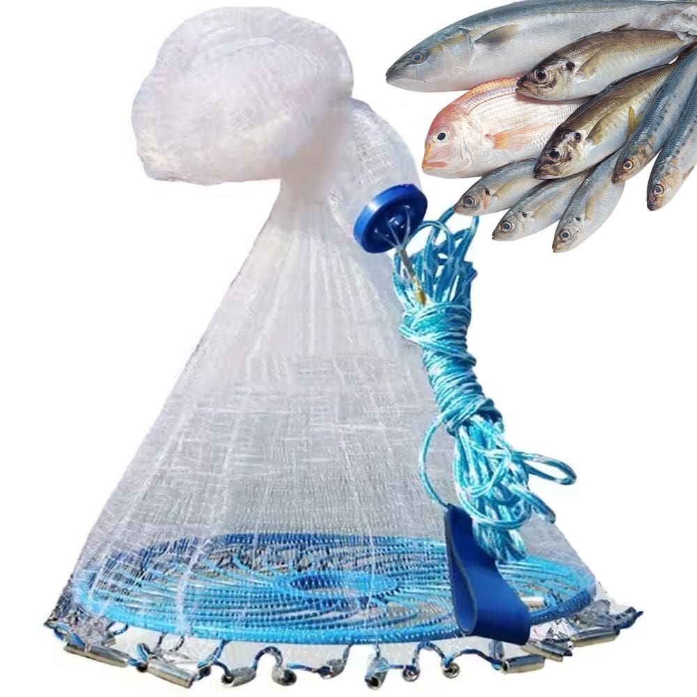 Tarrafa Chinesa Rede Pesca Pescaria Peixe Multifilamento Camarao Robalo Lambari Siri Tainha Traira Mar Açude Rio Lago