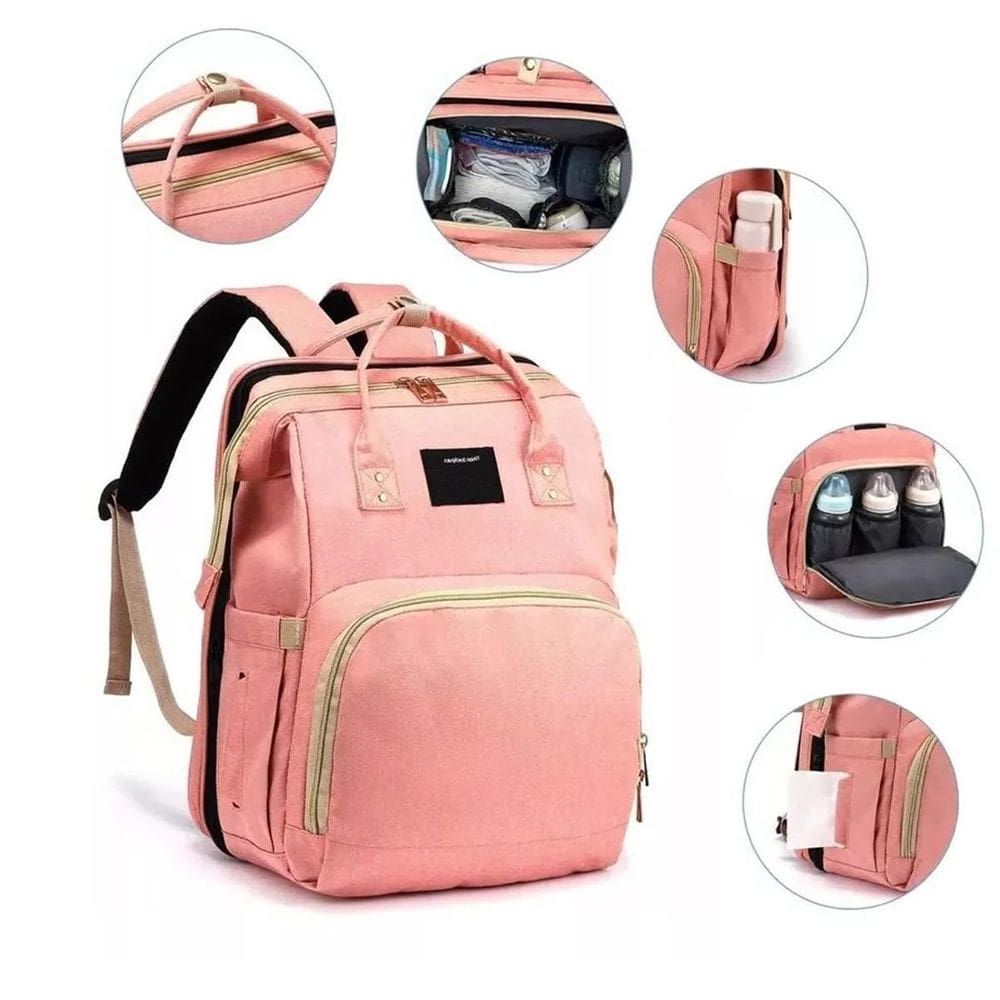Mochila Berço Dobravel Maternidade Unissex Cor:Rosa