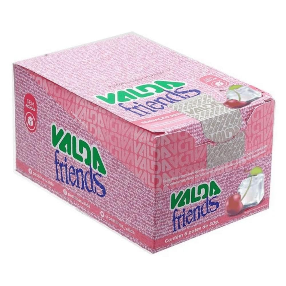Valda Friends Sabor Ice Cherry Display Com 6 Potes 50G Cada