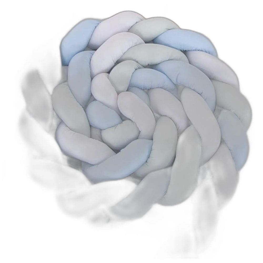 Trança Protetora 4 Metros Berço Bebê Azul Cinza E Branco