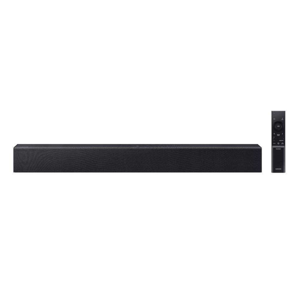 Soundbar Samsung B-Series HW-B400F 2.0 canais Woofer integrado 2025, Tecnologia Surround, Conexão Bluetooth, Amplificador de Voz