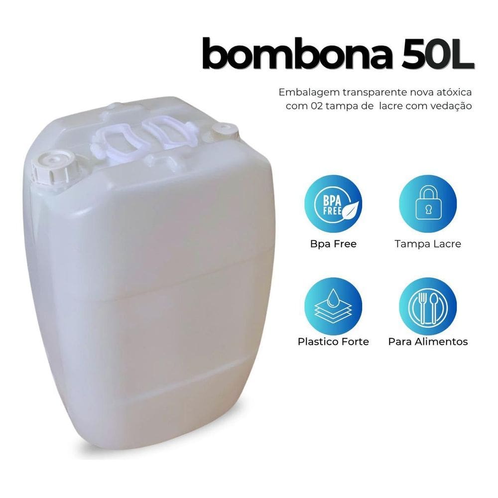 Bombona Transparente 50L Para Banha De Porco - 2 Pçs