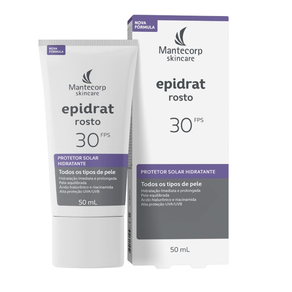 Epidrat Rosto Protetor Solar Hidratante FPS 30 Todos os Tipos de Pele 50ml