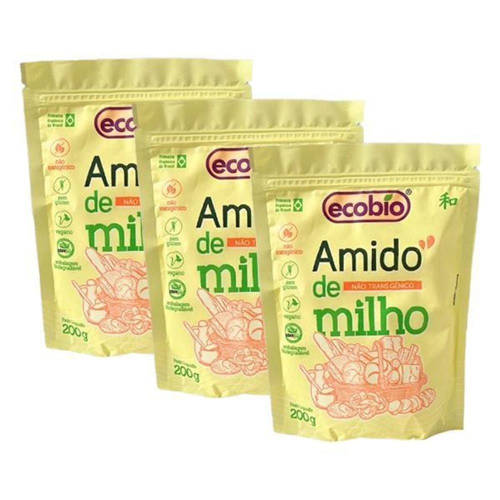 Kit 3X: Amido De Milho Não Transgênico Ecobio 200G