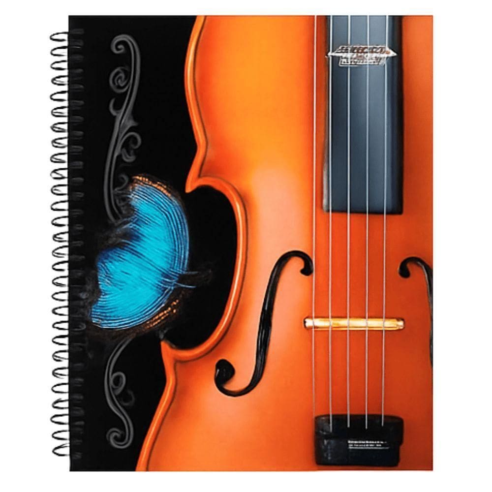 Caderno Espiral De Música Universitário Capa Dura 64 Folhas 1 Matéria Tamoio Estampa 1