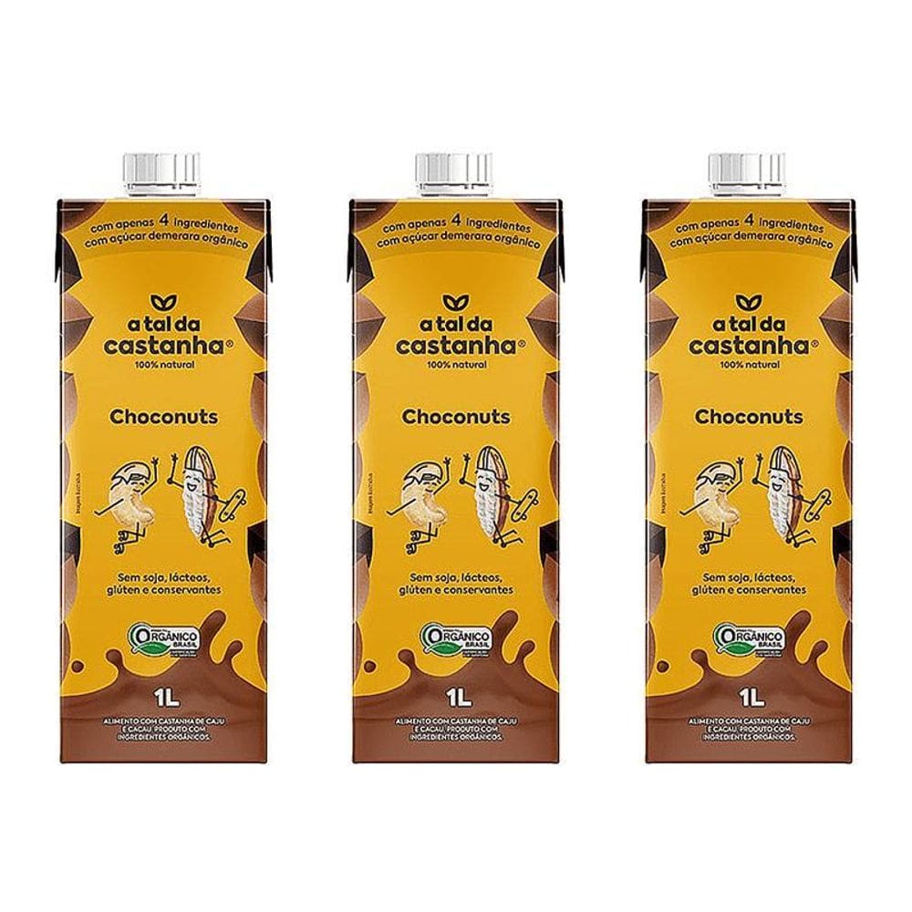 Kit 3X: Leite Vegetal Choconuts Orgânico A Tal Da Castanha