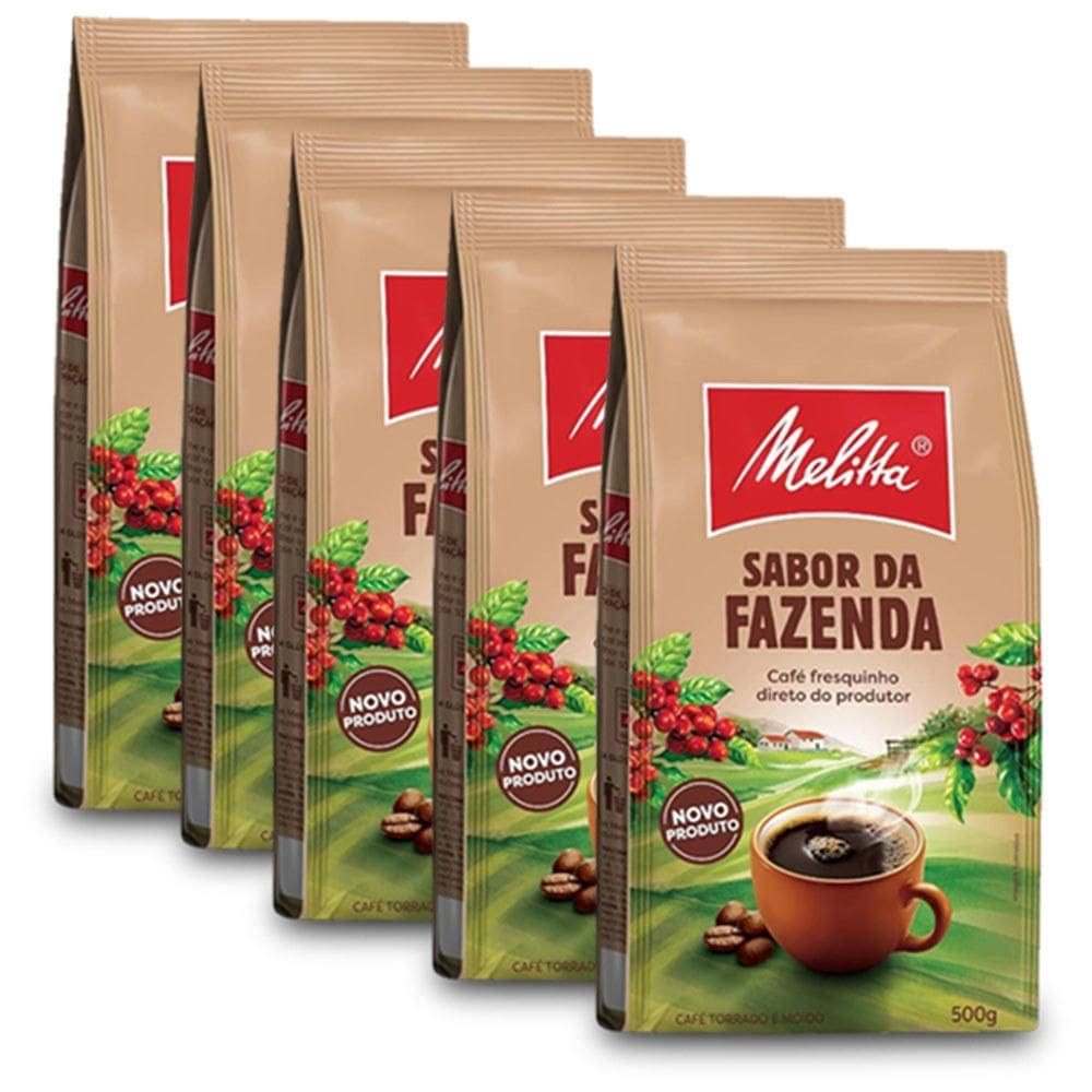 Café Melitta Sabor Da Fazenda Kit 5 Pacotes De 500G Cada