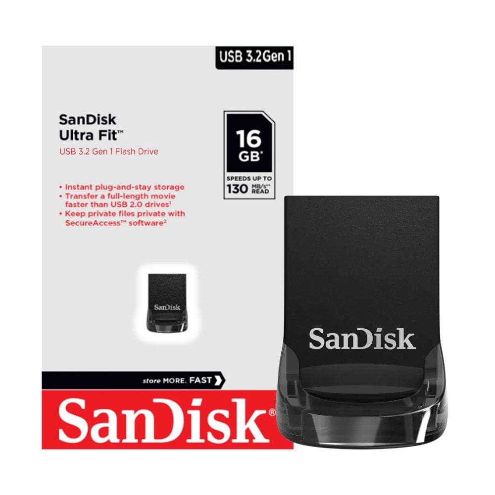Pen Drive 16GB SanDisk Ultra Fit USB 3.2 Gen 1 Leitura 130MB/s SDCZ430