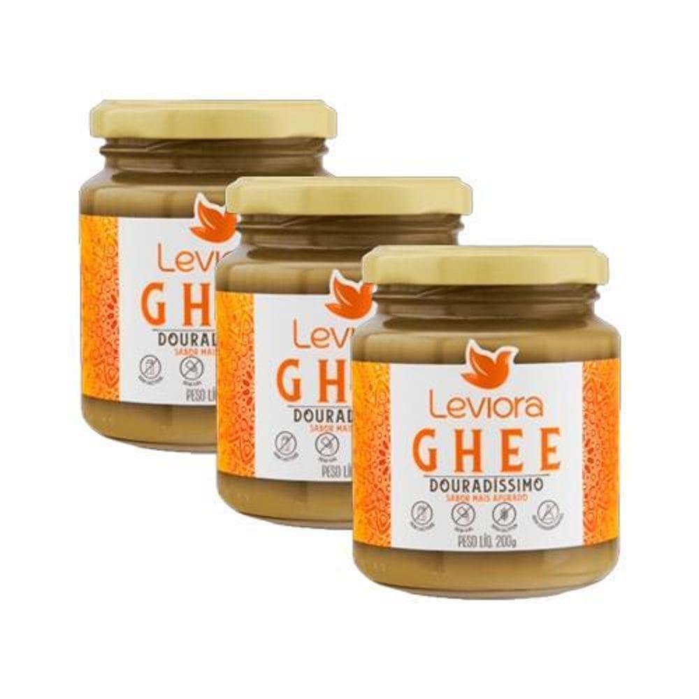 Kit 3X: Manteiga Ghee Douradíssimo Sem Lactose Leviora 200G
