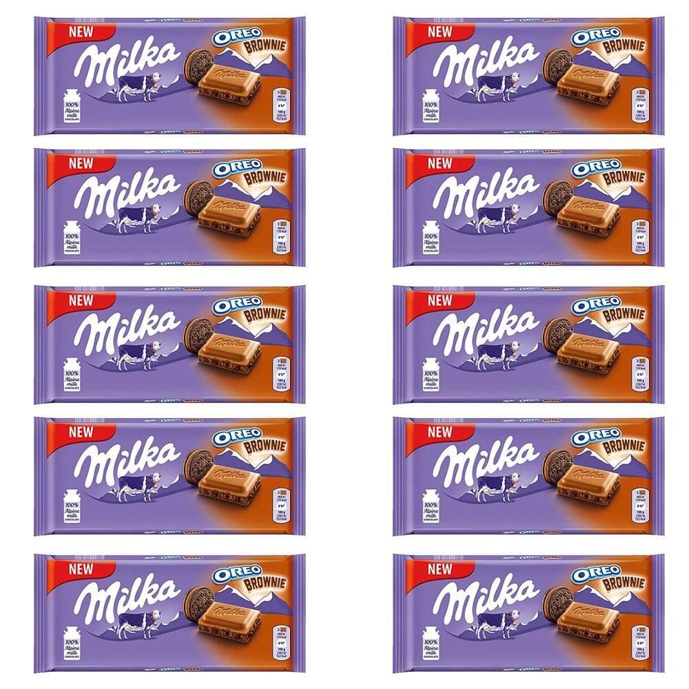 Chocolate Milka Oreo Brownie Barra Kit Com 10 Unid De 100G