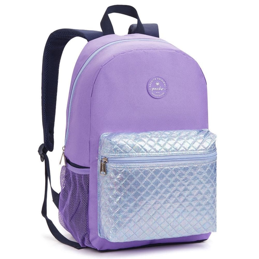 Mochila De Costas 17 Holográfica Juvenil Escolar Passeio