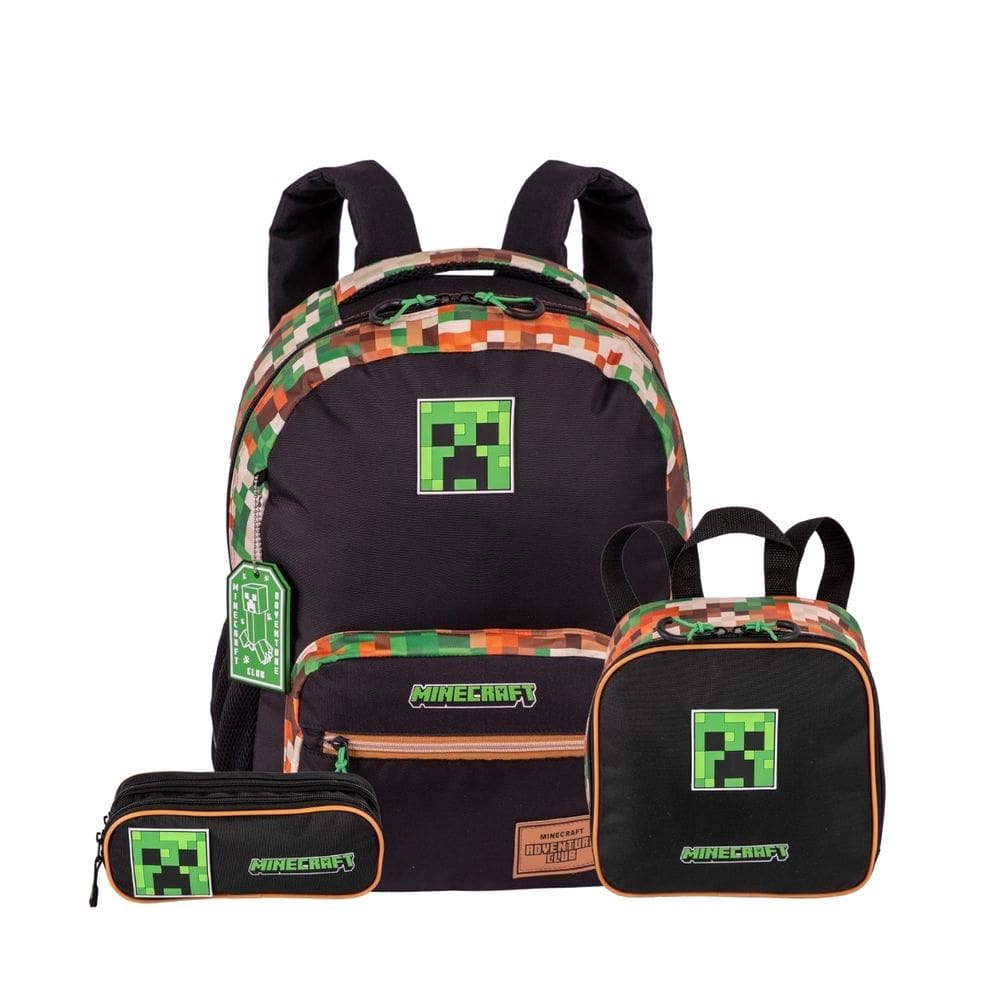 Mochila Costas Minecraft Outdoors Lancheira Térmica Estojo
