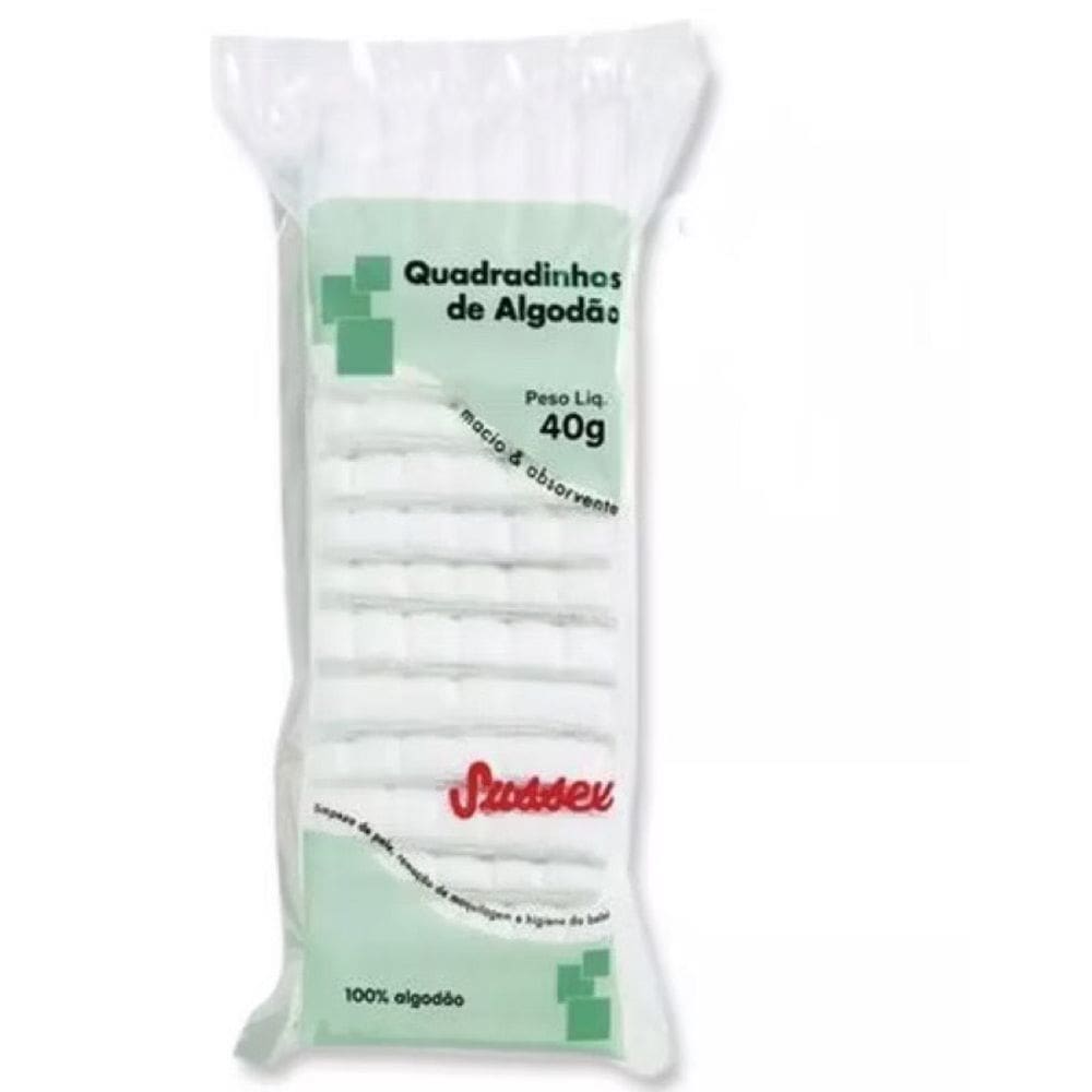 Quadradinhos De Algodão Sussex Macio 40g Hidrófilo