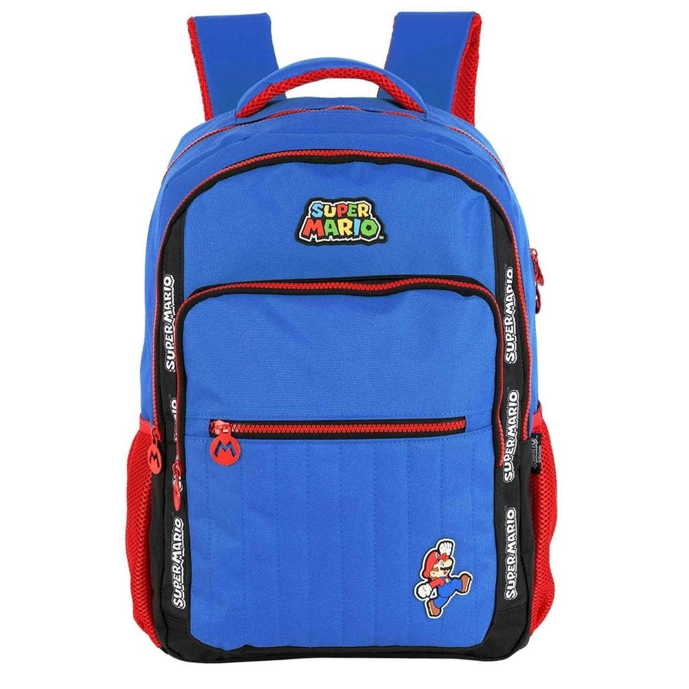 Mochila Escolar Costas Luxo Super Mario Bros Ms49911 - Azul