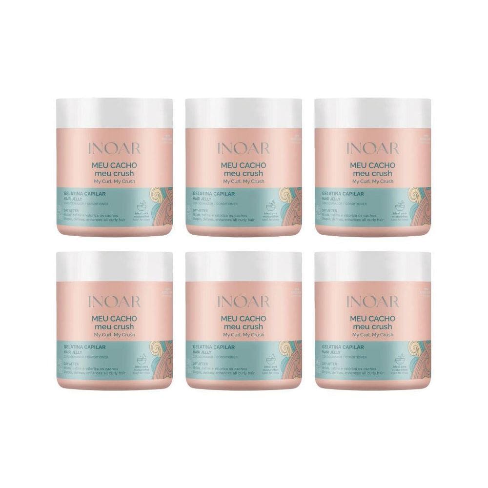 Gelatina Capilar Inoar Meu Cacho Meu Crush 500G - Kit 6Un