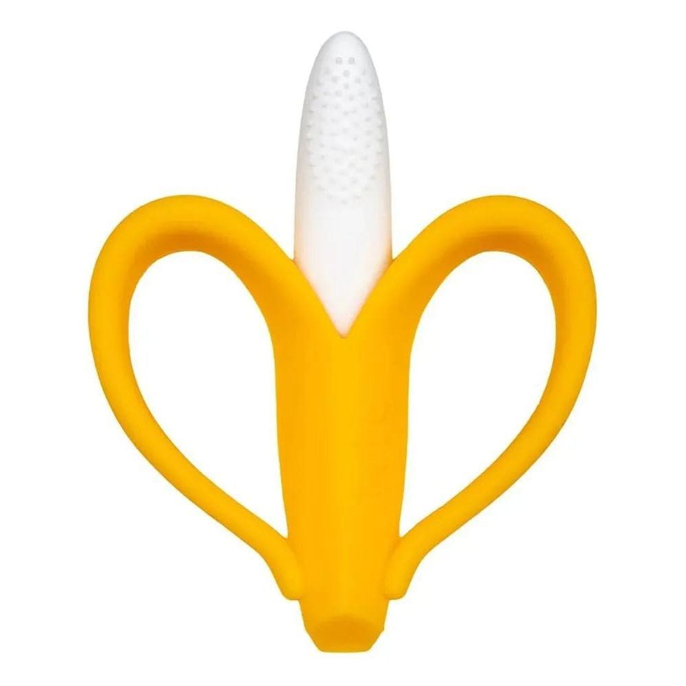 2X Massageador Gengiva Dedeira Banana Mordedor Escovinha Bub