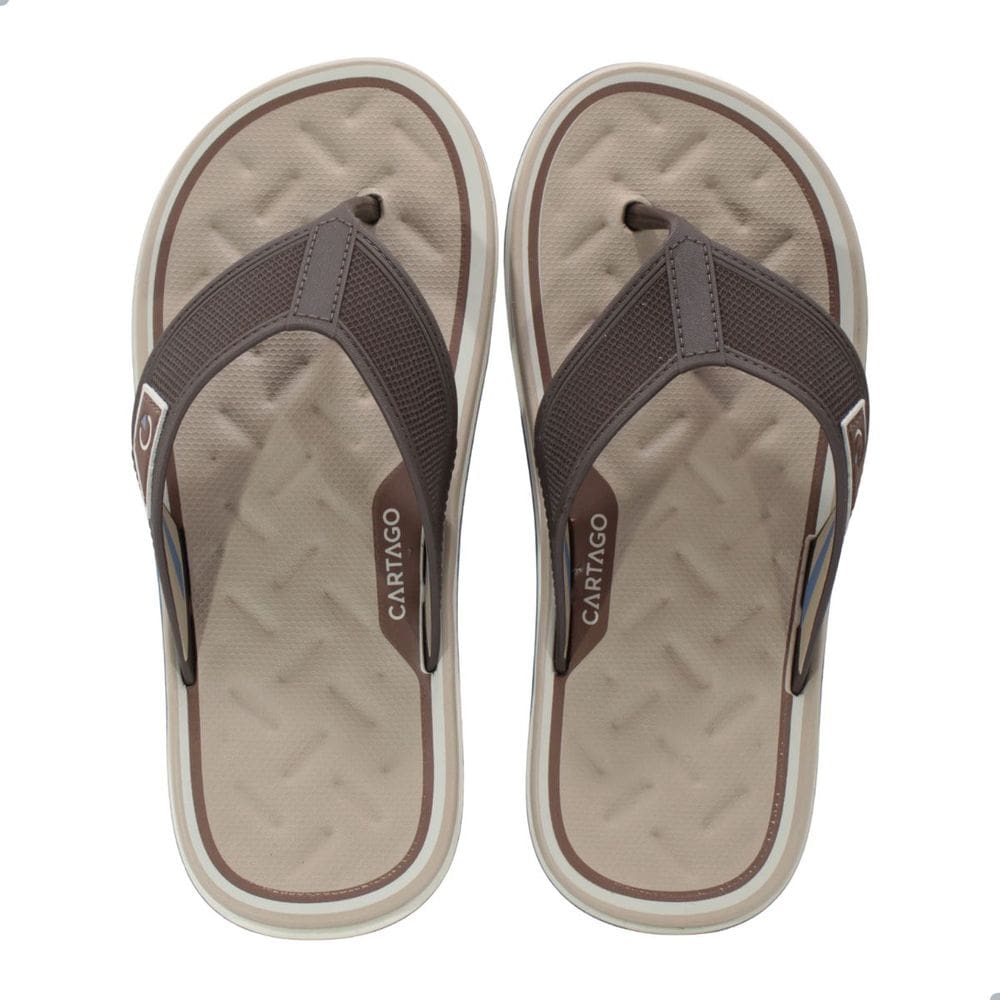 Chinelo Cartago Malaga Sport Bege/Marrom/Azul