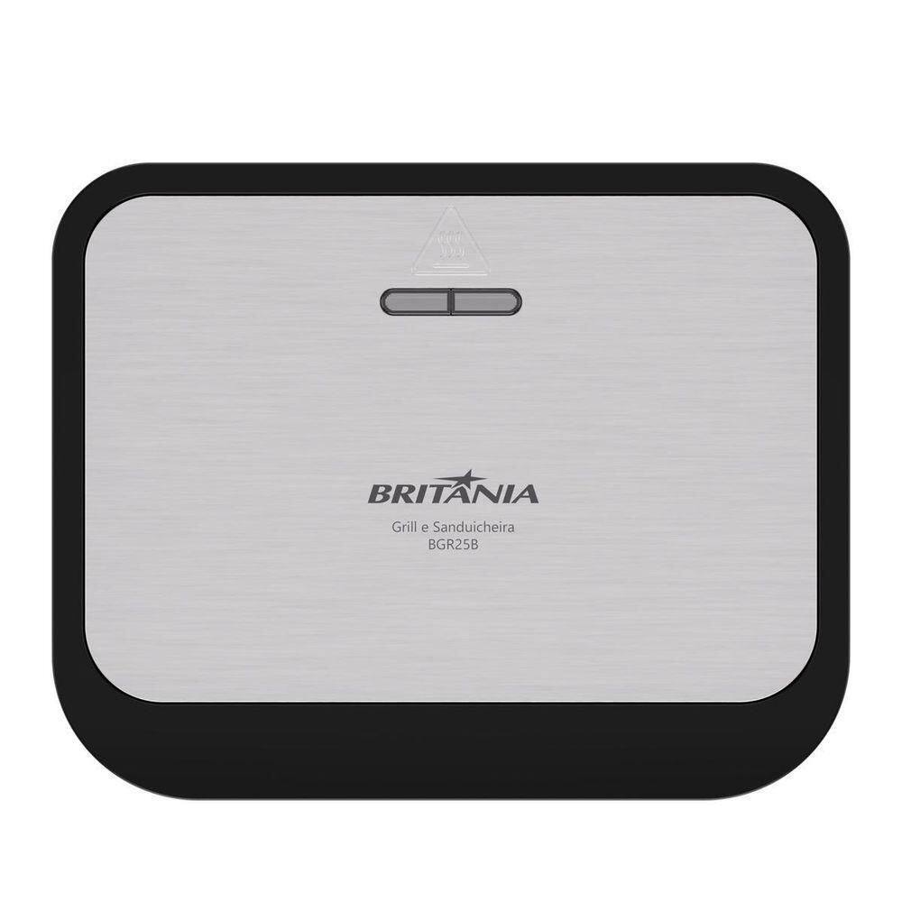 Sanduicheira E Grill Britânia Inox 2 Em 1 750W BGR25B 220V