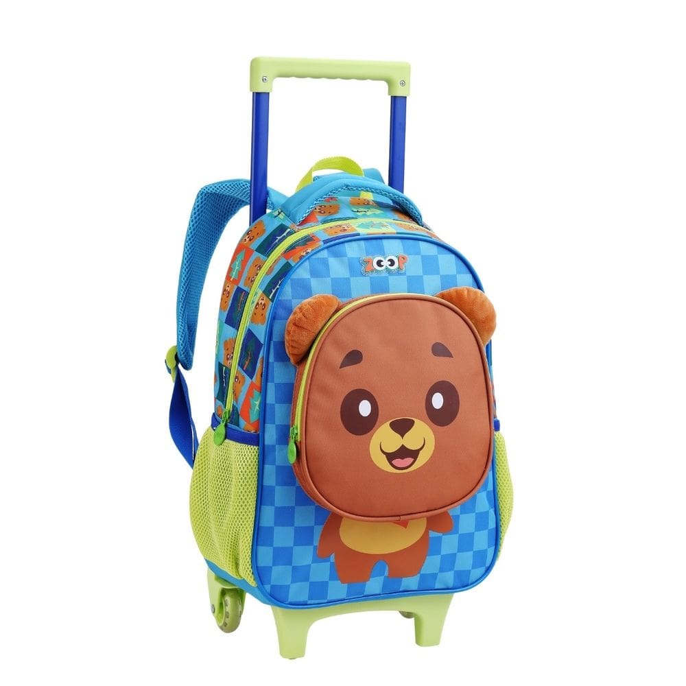 Mochila de Rodas Urso Meninos Creche Passeio Infantil