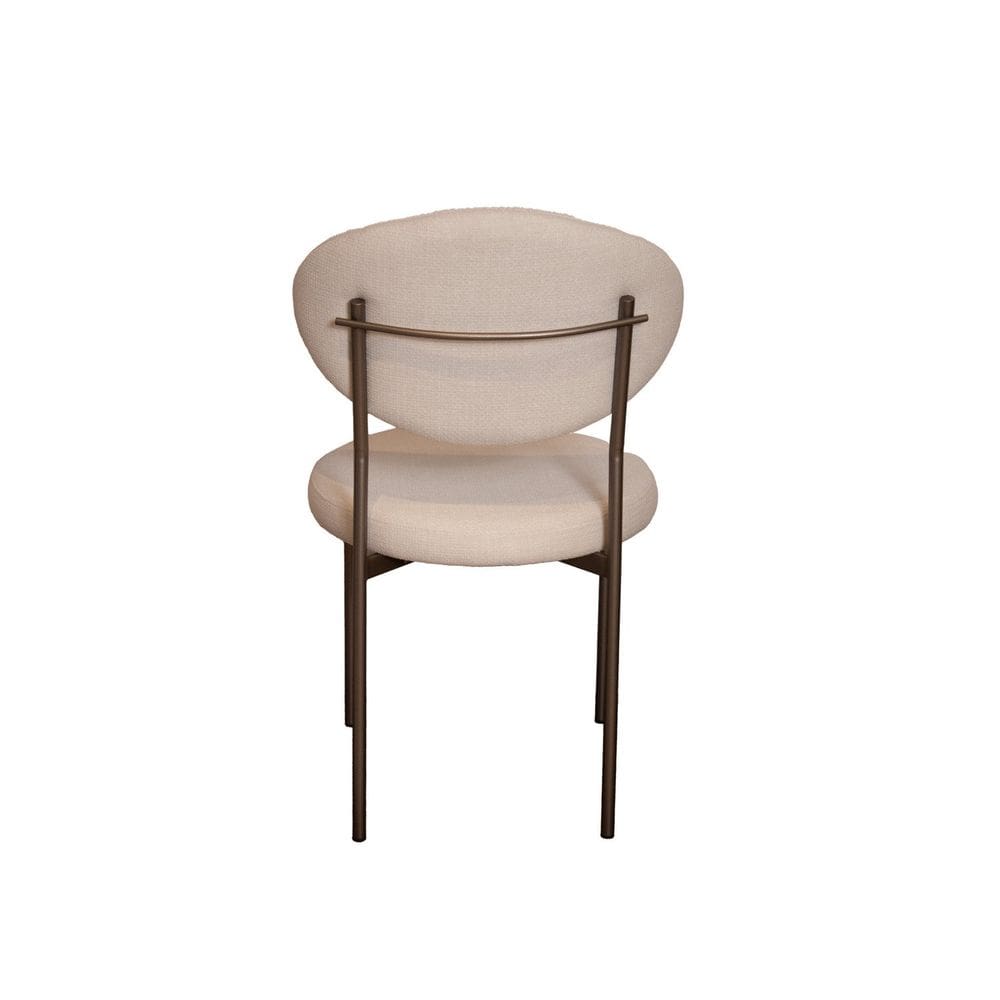 Cadeira para Sala de Jantar Estrutura em Aço Aura Bronze/ Bege