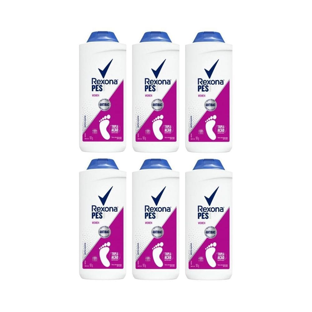 Talco Para Pes Rexona Women 100G - Kit Com 6Un