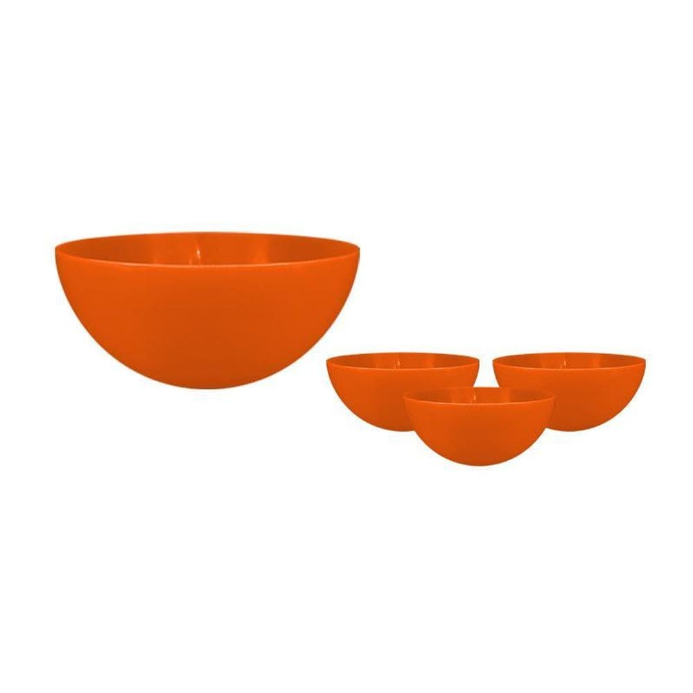 Kit 4 Mini Bowl Alaranjado 240Ml Plástico Premium