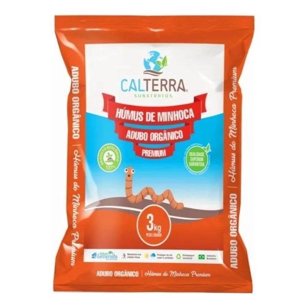 2X Húmus De Minhoca Premium 3Kg Calterra