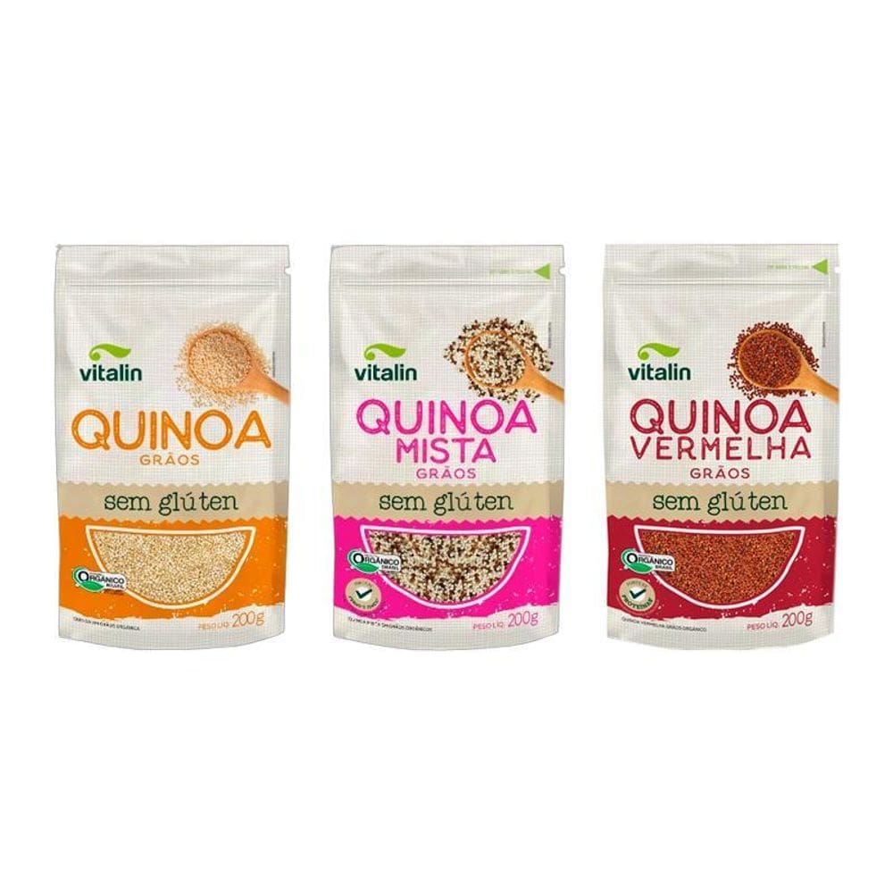 Kit 3 Quinoa Em Grãos Orgânica Vitalin: Tradicional, Real