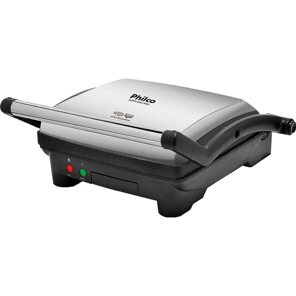 Super Grill Duo Philco 2 Em 1 Abertura 180° Inox 110V