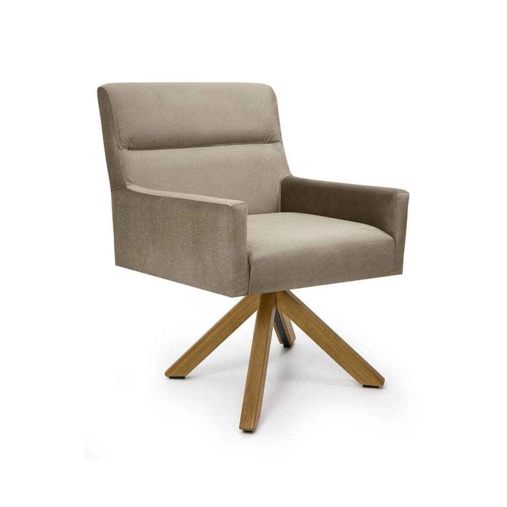 Poltrona para Sala de Estar Veludo Giratória Angel Castor